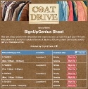 Coat Donation Drive sign up sheet
