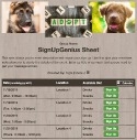Dogs & Puppies sign up sheet
