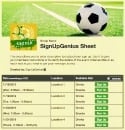 Soccer Team sign up sheet
