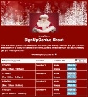 Santa Claus sign up sheet