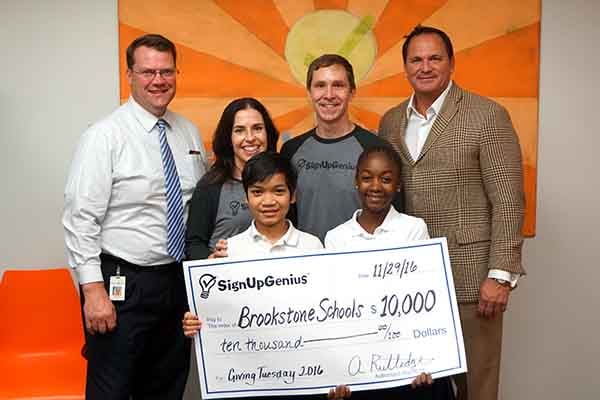 SignUpGenius Donates to Brookstone Schools