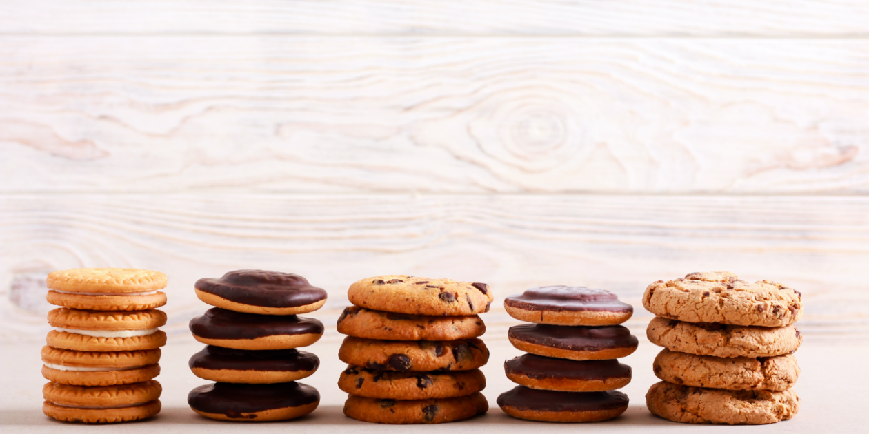 photo of girl scout cookies stacked