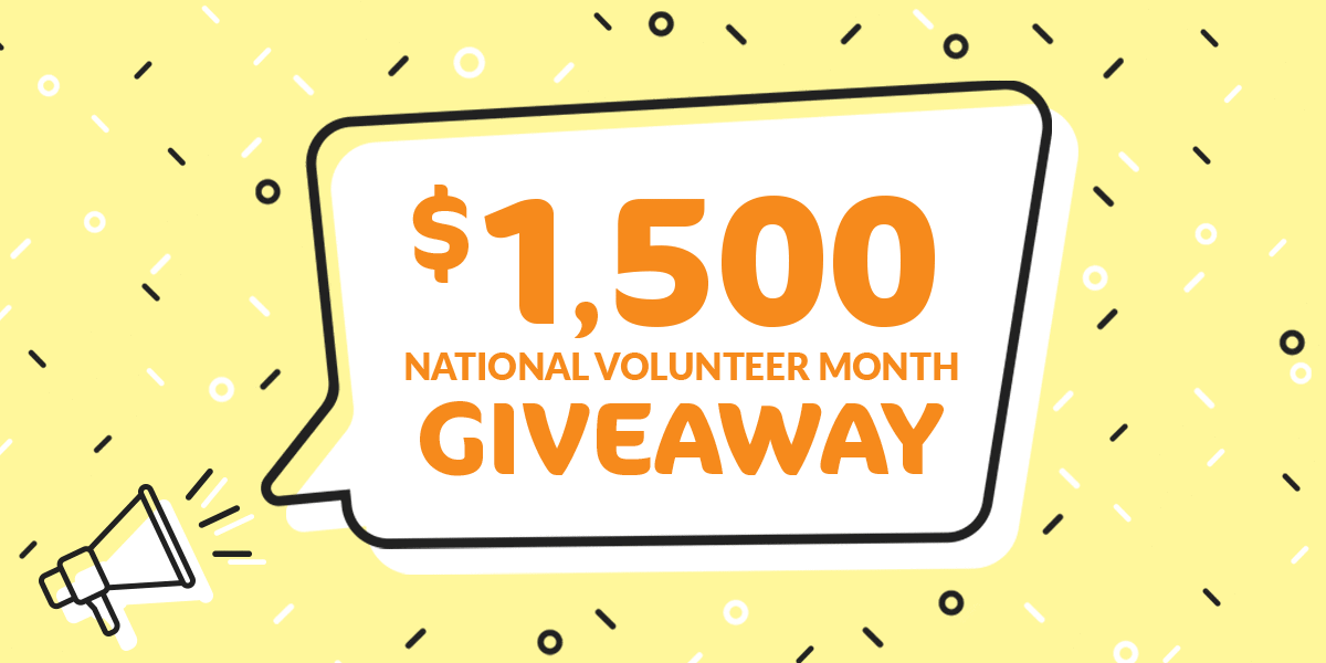 National volunteer month giveaway graphic