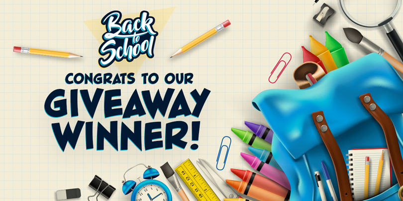 Congratulations to our 2022 Back to School Giveaway Winner