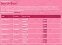 Pretty in Pink sign up sheet