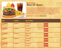 Burger & Fries sign up sheet