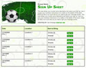 Soccer 5 sign up sheet