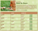 Animal Rescue sign up sheet