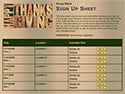Happy Thanksgiving sign up sheet