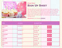 Girl Party sign up sheet