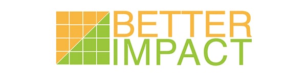 Graphic showing green and orange Better Impact logo