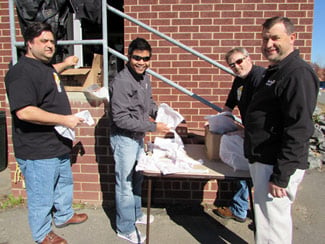 Serving at food pantry