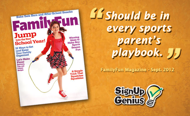 FamilyFun Magazine highlights SignUpGenius