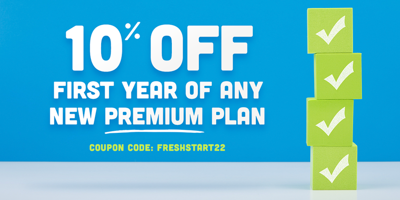 10% off first year of any annual premium plan