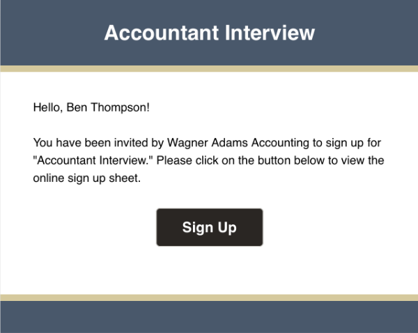 screenshot of email inviting someone to sign up