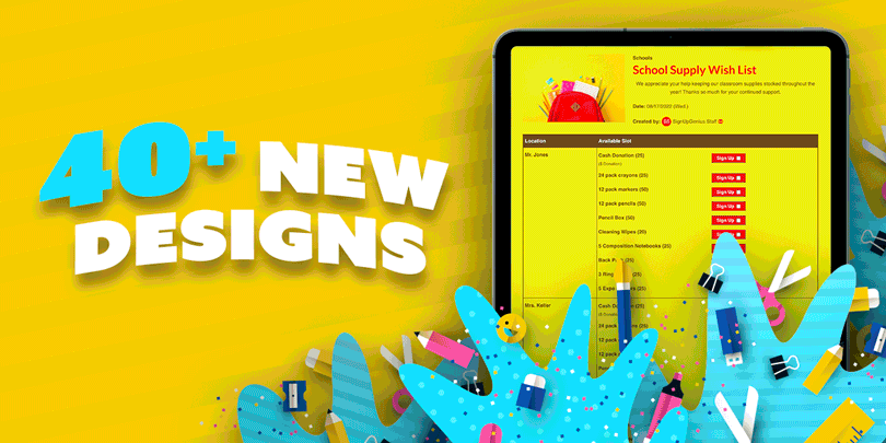 NEW: 40+ Sign Up Designs for Back to School and More