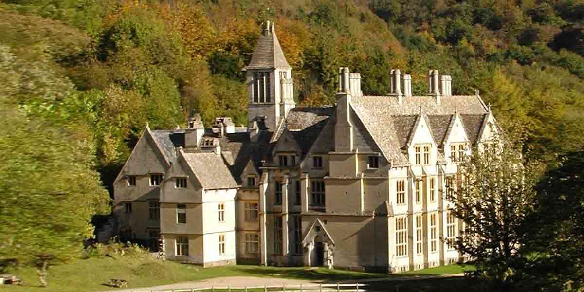 woodchester mansion exterior shot wooded area