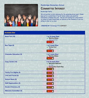 online volunteer sign up