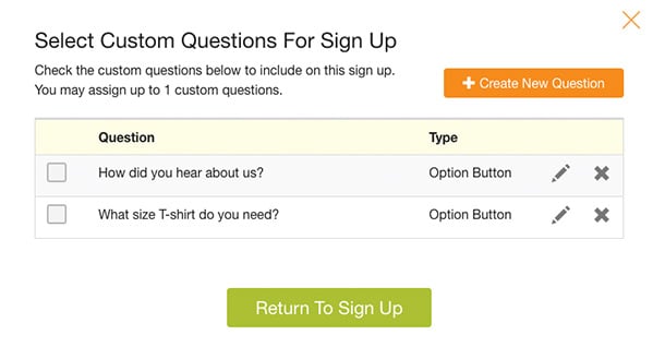 adding custom question to sign up
