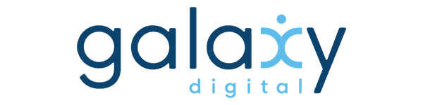Graphic showing blue Galaxy Digital logo