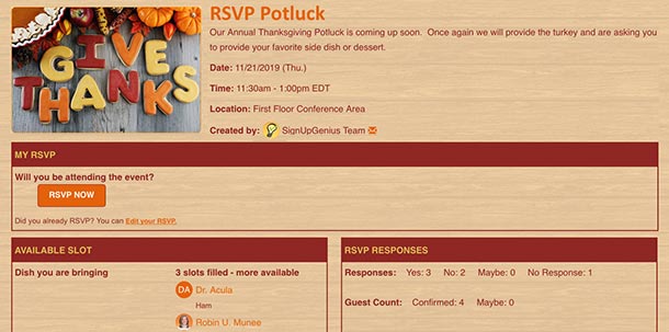 genius hack collect rsvps with signupgenius