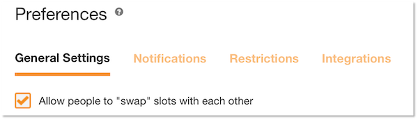 screenshot of preferences section showing slot swapping