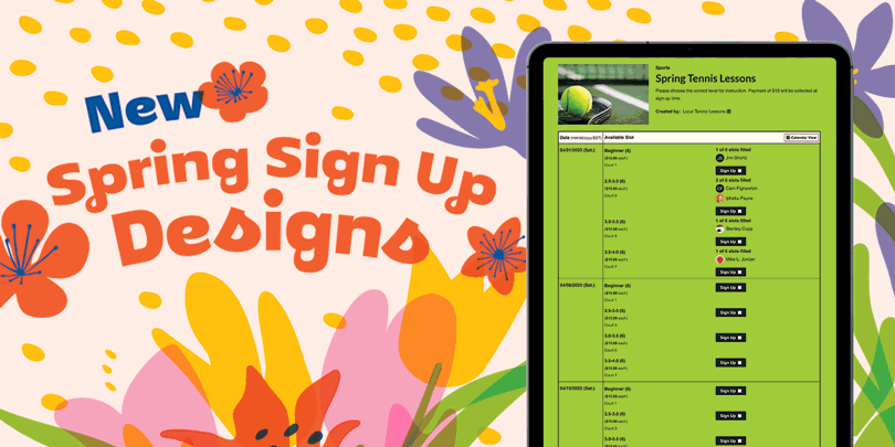 new spring sign up designs