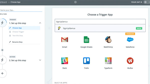 automate online sign up data developer integration zapier trigger app apps