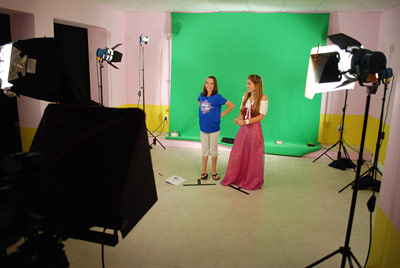 Green screen video shoot.