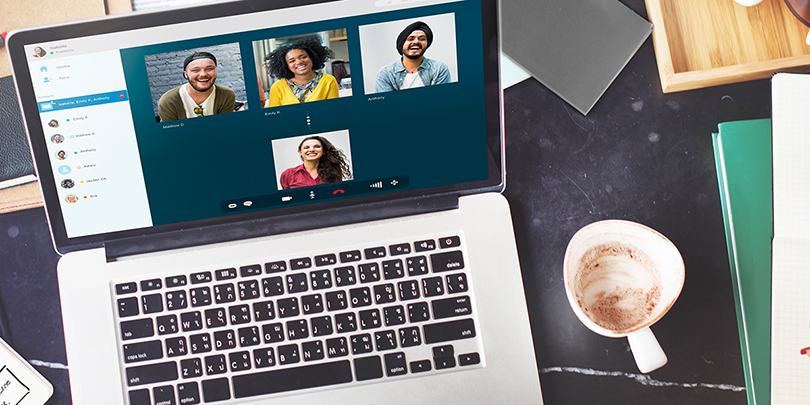 photo of a group video conferencing call