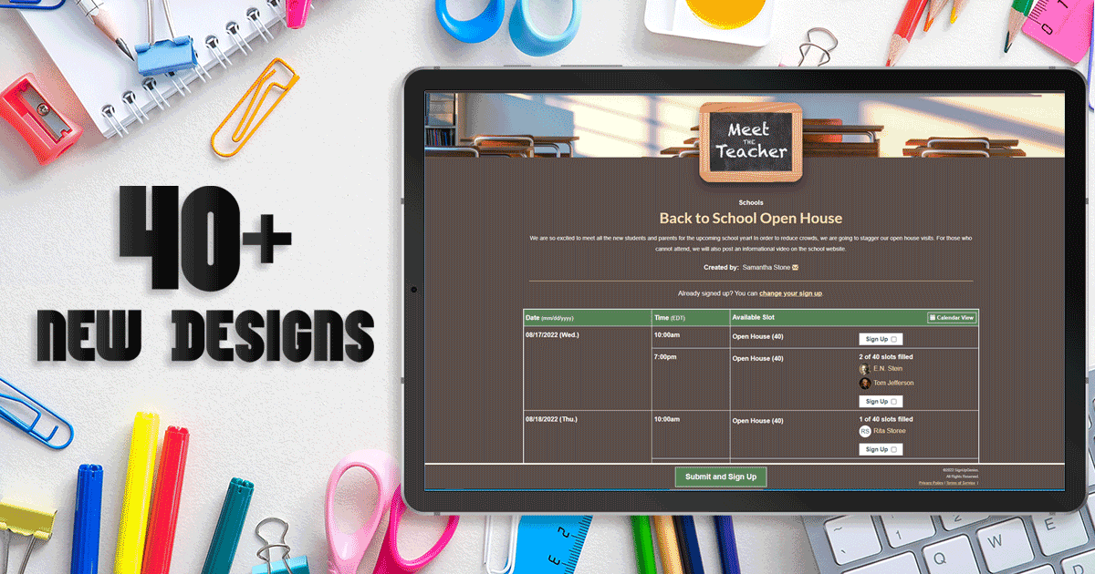 NEW: 40+ SignUpGenius Themes for Back to School and Fall Events