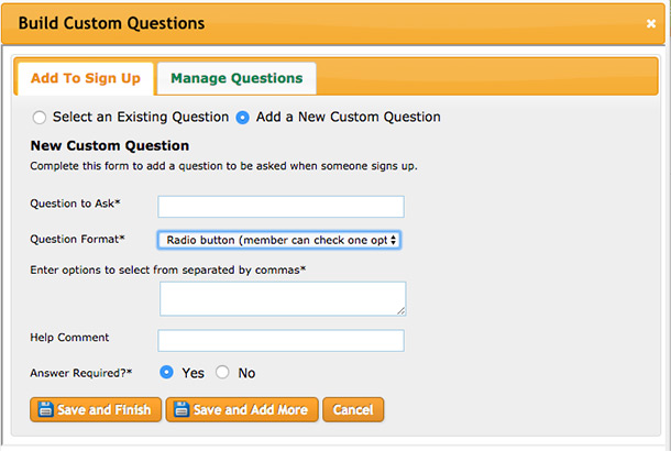 build a custom quesion