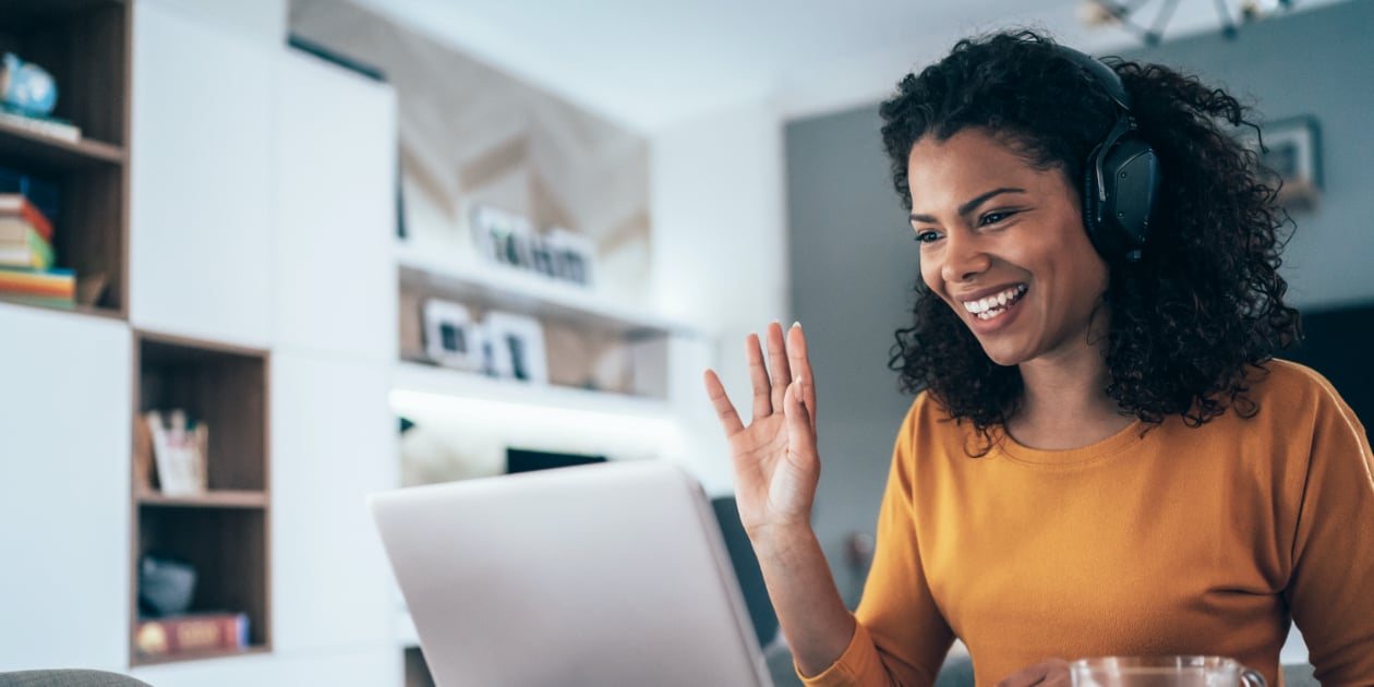 virtual remote employee on a video call