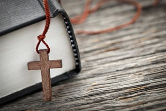 wooden cross bible