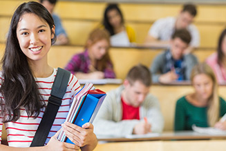 college student with books