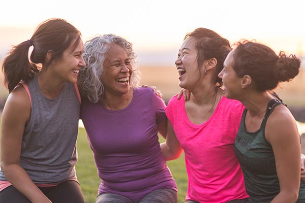 group laughing getting to know one another