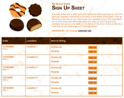 Girl Scouts cookie booth volunteer sign up sheet