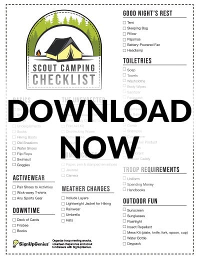 scout packing checklist