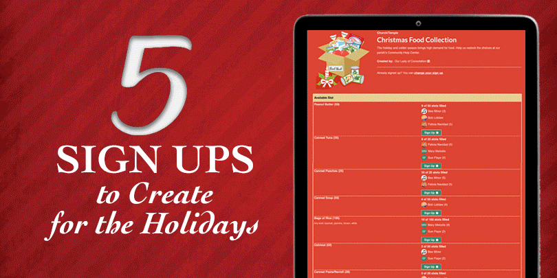 5 Sign Ups to Create for the Holidays