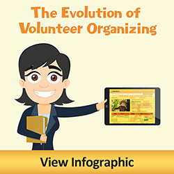 The Evolution of Volunteer Organizing. Click to view Infographic