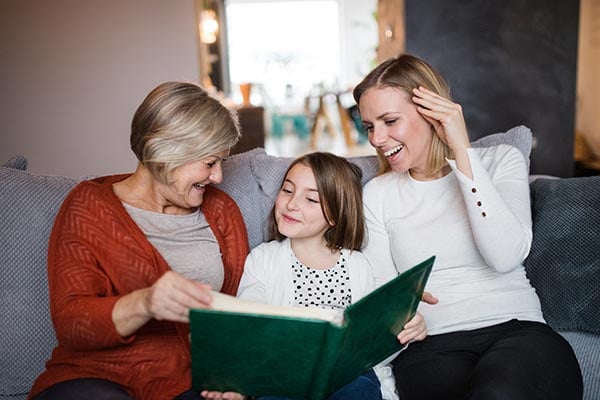 mothers reading book to celebrate mother's day