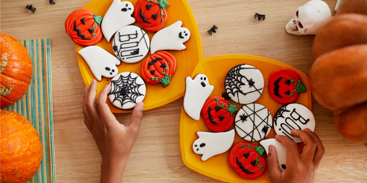 halloween candy on a kitchen counter