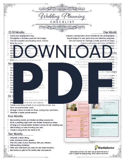 wedding planning checklist planner downloadable printable timeline ideas tips