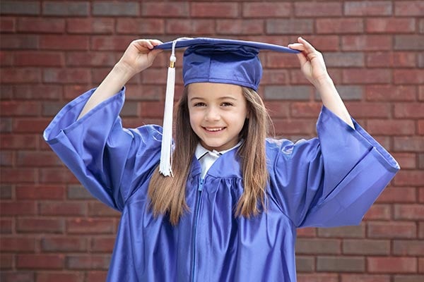 Child Matte White Graduation Cap & Gown - Preschool & Kindergarten – Graduation  Cap and Gown