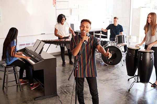 students playing musical instruments