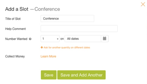 add conference slots window example