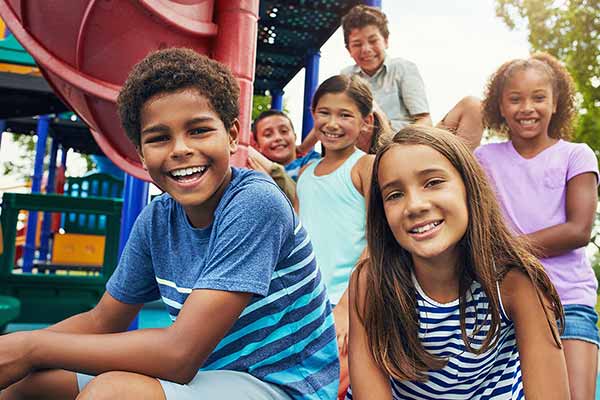 kids playing on playground