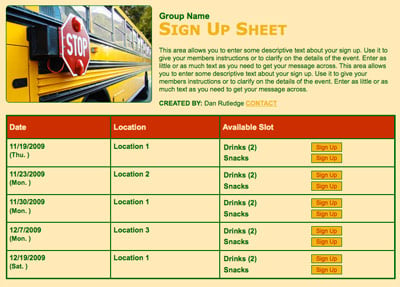 School bus field trip chaperone volunteer sign up 