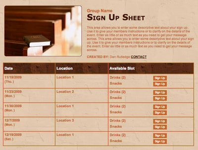 Church usher bible study sign up form