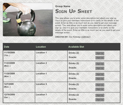 Crossfit exercise or personal trainer online registration sign up